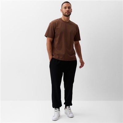 Футболка мужская MINAKU, коричневая, размер 46-48