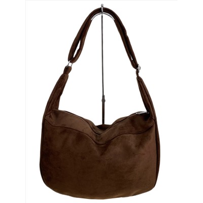 Женская сумка из искусственной замши, цвет шоколад