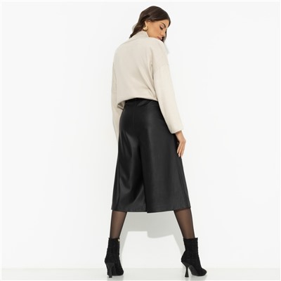 Кюлоты из экокожи, Неожиданный подарок (black)