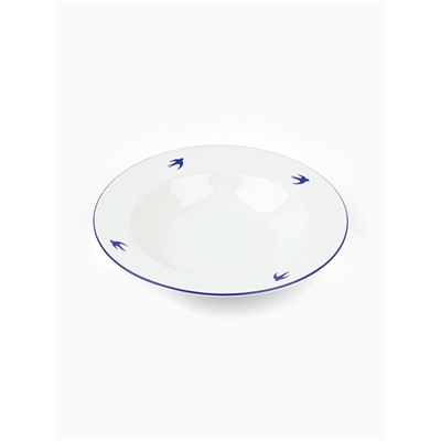 Тарелка суповая керамическая «Ласточка», d=22.4 см, ручная работа