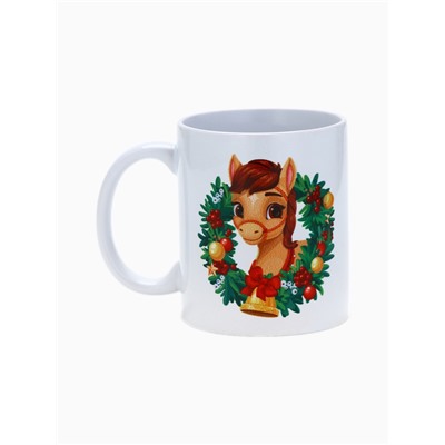 Кружка новогодняя керамическая «Уютного праздника», лошадь, 320 мл