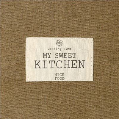 Фартук Этель ECO, цвет оливковый, 60×70 см, 70% хл, 30% лён, 190 г/м²