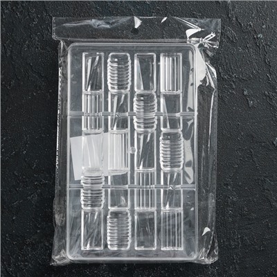 Форма для конфет и шоколада «Фигурный батончик», 20×12×2.5 см, 20 ячеек 3.3×1.6×0.8 см, прозрачная