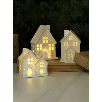 Фигурка Домик с подсветкой новогодний 10 см / 7100 /уп 2/96/LED