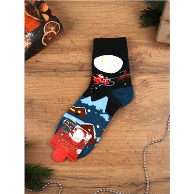 Носки р. 35-40 Новый год  / L826 /уп 10/400/1200/ ОДНА ПАРА/ МАРКА