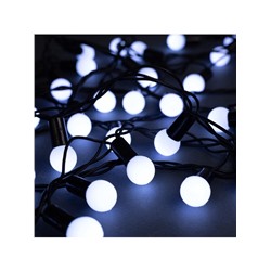 УЦЕНКА Гирлянда «Нить» 10 м с насадками «Шарики 1.5 см», IP44, тёмная нить, 100 LED, свечение белое, 8 режимов, 220 В