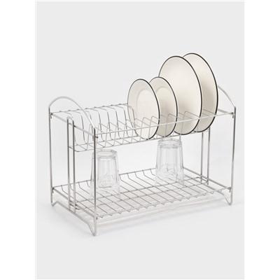 Сушилка для посуды универсальная, разборная, с поддоном, 39.5×24×29.5 см, хром