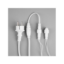 Гирлянда «Бахрома» 6×0.7 м, IP44, УМС, белая нить, 120 LED, свечение тёплое белое, 220 В