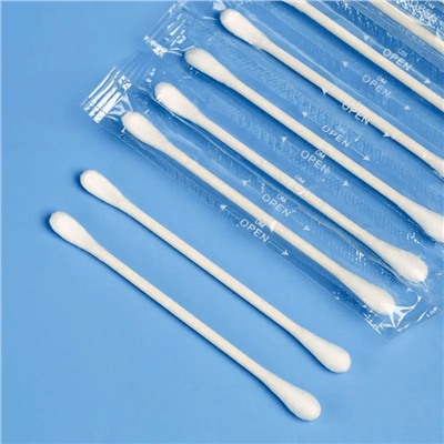 Ватные палочки в индивидуальных упаковках, 60 шт. Биоразлагаемые