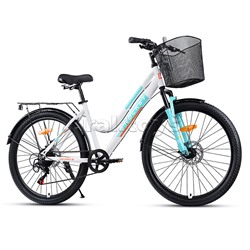 Велосипед 26" Rocket lady Steel 26, цвет белый/бирюзовый, размер 17"
