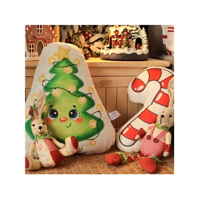 Подушка Этель «Candy cane» 28×36 см, 100 п/э, велюр