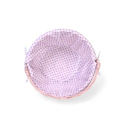 Корзина плетёная для хранения, 32×32×14 см, ручка h=14 см, розовая