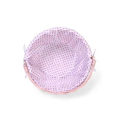 Корзина плетёная для хранения, 32×32×14 см, ручка h=14 см, розовая