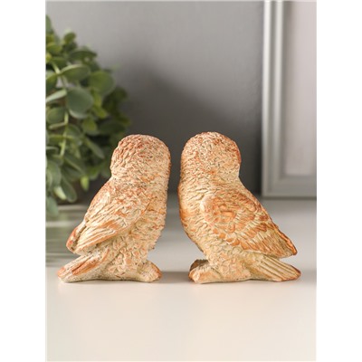 Набор фигурок 2 шт. «Два совенка», 8×8 см, бежевый
