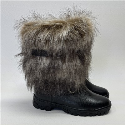 Унты мужские короткие мех “Песец” кожаные на литой подошве