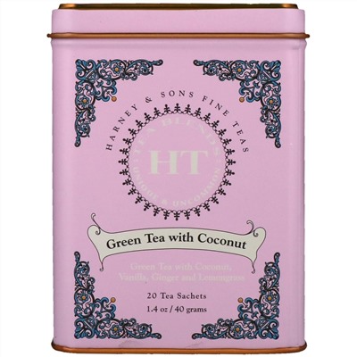 Harney & Sons, Green Tea with Thai Flavors, 20 Tea Sachets, 1.4 oz (40 g)