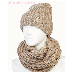 55890 Комплект женский флис (колпак+снуд) (56-58)