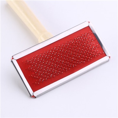 Пуходерка Wood средняя с каплями, деревянная ручка, 9×12 см