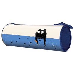 Пенал-тубус 195х85 мм ПТ-02 "КОТИК И РЫБКИ 2026" большой, печать на ткани Пчелка