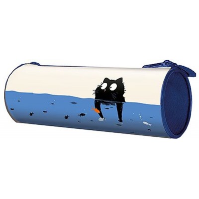 Пенал-тубус 195х85 мм ПТ-02 "КОТИК И РЫБКИ 2026" большой, печать на ткани Пчелка