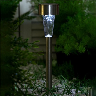 Садовый светильник «Трапеция», уличный, на солнечной батарее, 5.3×38×5.3 см, 1 LED, свечение белое