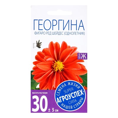 Семена цветов Георгина Фигаро Ред Шейдес Агроуспех 7шт (400)