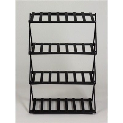 Стеллаж универсальный, 4 полки, 50×25×68 см, напольный, открытый, чёрный, Greengo