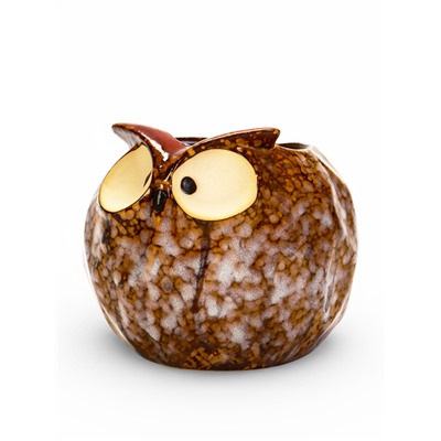 Декоративный горшок для цветов «Совёнок», 550 мл, 11×11.5×10 см, керамика, бежевый