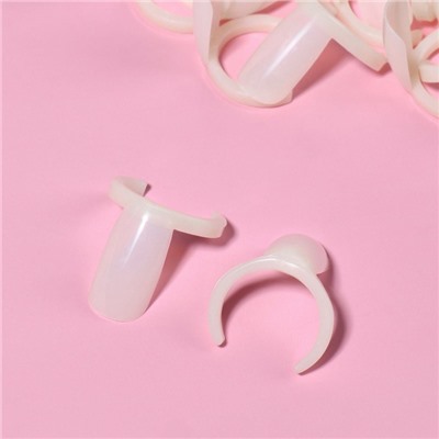 Палитра для лаков на баночку «Ноготки», d=2.1 см, 10 шт., форма мягкий квадрат, цвет слоновая кость