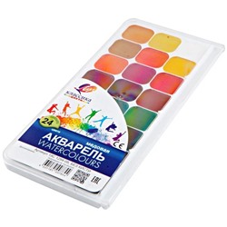 Краски акварельные 24 цв. Классика, медовые, п/упак, б/к