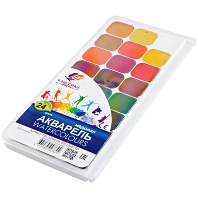 Краски акварельные 24 цв. Классика, медовые, п/упак, б/к
