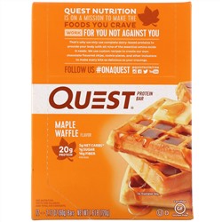 Quest Nutrition, Protein Bar, вафли с кленовым сиропом, 12 батончиков, 2,12 унции (60 г)