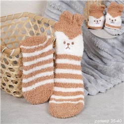 Носки женские флисовые р. 35-40 Лапки новогодний №11 / MNZ-16/11 /уп 12 /700654