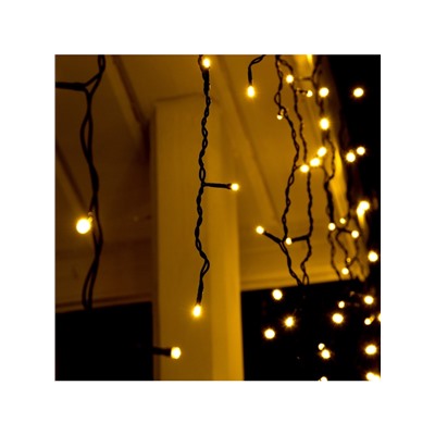 Гирлянда «Бахрома» 3×0.9 м, IP44, УМС, тёмная нить, 232 LED, свечение тёплое белое, 220 В