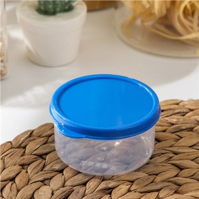 Контейнер для хранения еды Доляна, пищевой, 150 мл, прозрачный, крышка синяя