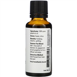 Now Foods, Эфирные масла, грейпфрут, 1 жидкая унция (30 мл)