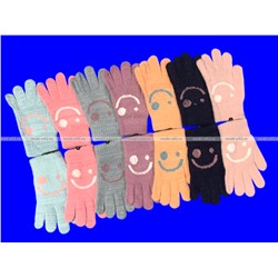 Перчатки подростковые из шерсти и кашемира "Смайлик" арт. 0663