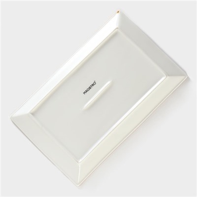 Блюдо сервировочное Magistro «Церера», фарфор, 28×17.5×2 см, белое