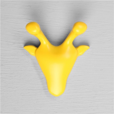 Крючок мебельный CAPPIO GIRAFFE, двухрожковый, цвет желтый