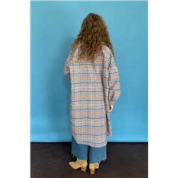 Рубашка удлиненная  AUTUMN046/01/Серый, белый