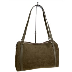 Женская сумка из искусственной замши, цвет темно зеленый