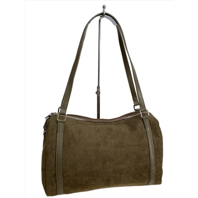 Женская сумка из искусственной замши, цвет темно зеленый