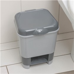 Контейнер для мусора с педалью, 8 л, 24×25.5×29.5 см, пластик, серый