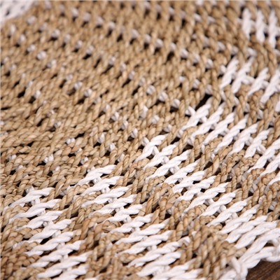 Ковёр на пол круглый натуральный плетёный «Эко», из водорослей, 80 см