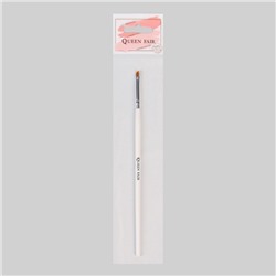 Кисть для наращивания и дизайна ногтей, скошенная, плоская, 17.5 см, 5×6 мм, белая