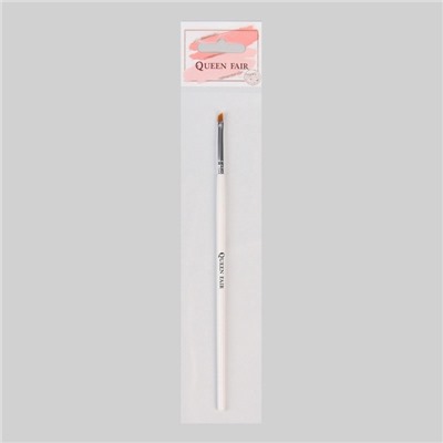 Кисть для наращивания и дизайна ногтей, скошенная, плоская, 17.5 см, 5×6 мм, белая