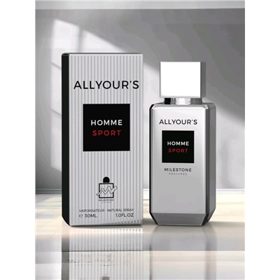 Парфюмерная вода мужская ALL YOUR'S HOMME SPORT, 35 мл (мотив Allure Homme Sport Chanel)