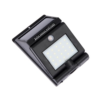 Светильник на солнечной батарее «СТАРТ», 10×5x13 см, 20LED, IP65, поворотный, свечение белое