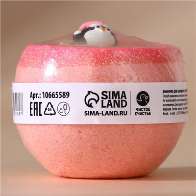 Бомбочка с игрушкой ЧИСТОЕ СЧАСТЬЕ «Пингвин», 130 г, Новый Год