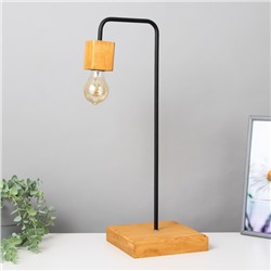 Лампа настольная RISALUX «Хью-1», 20×20×55 см, дерево, чёрная